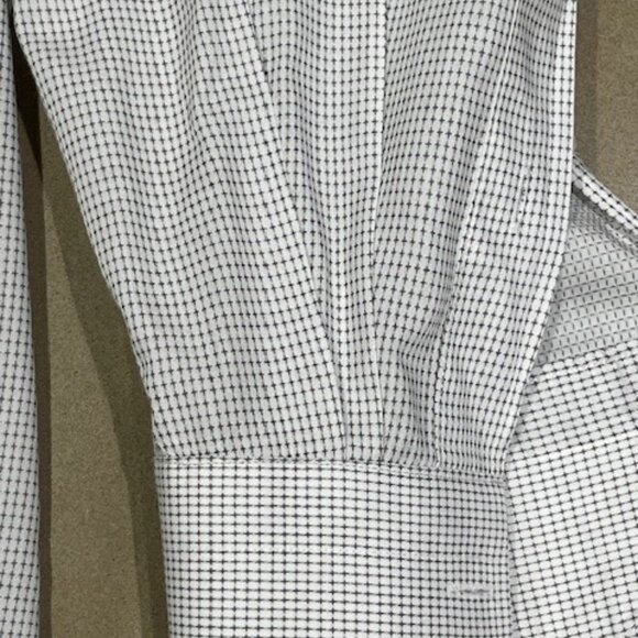 CANALI Black & White Cotton DRESS SHIRT, Made in Italy Size 38 / 15  Like New - Picture 4 of 7